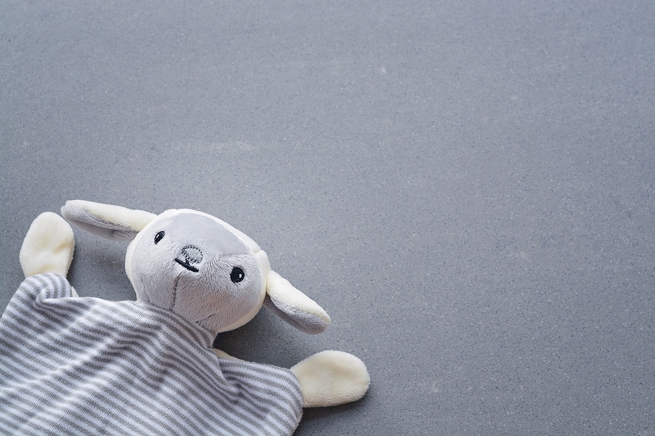 上を見つめる感情のないぬいぐるみ
